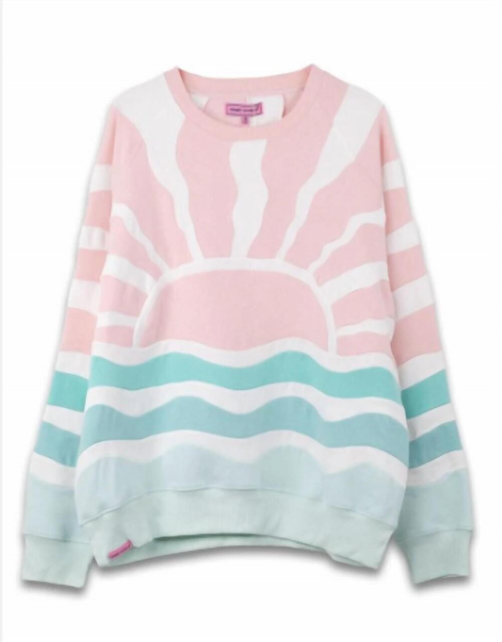NEW SIMPLY SOUTHERN sun patch crewneck sweatshirt in pink - Picture 2 of 2